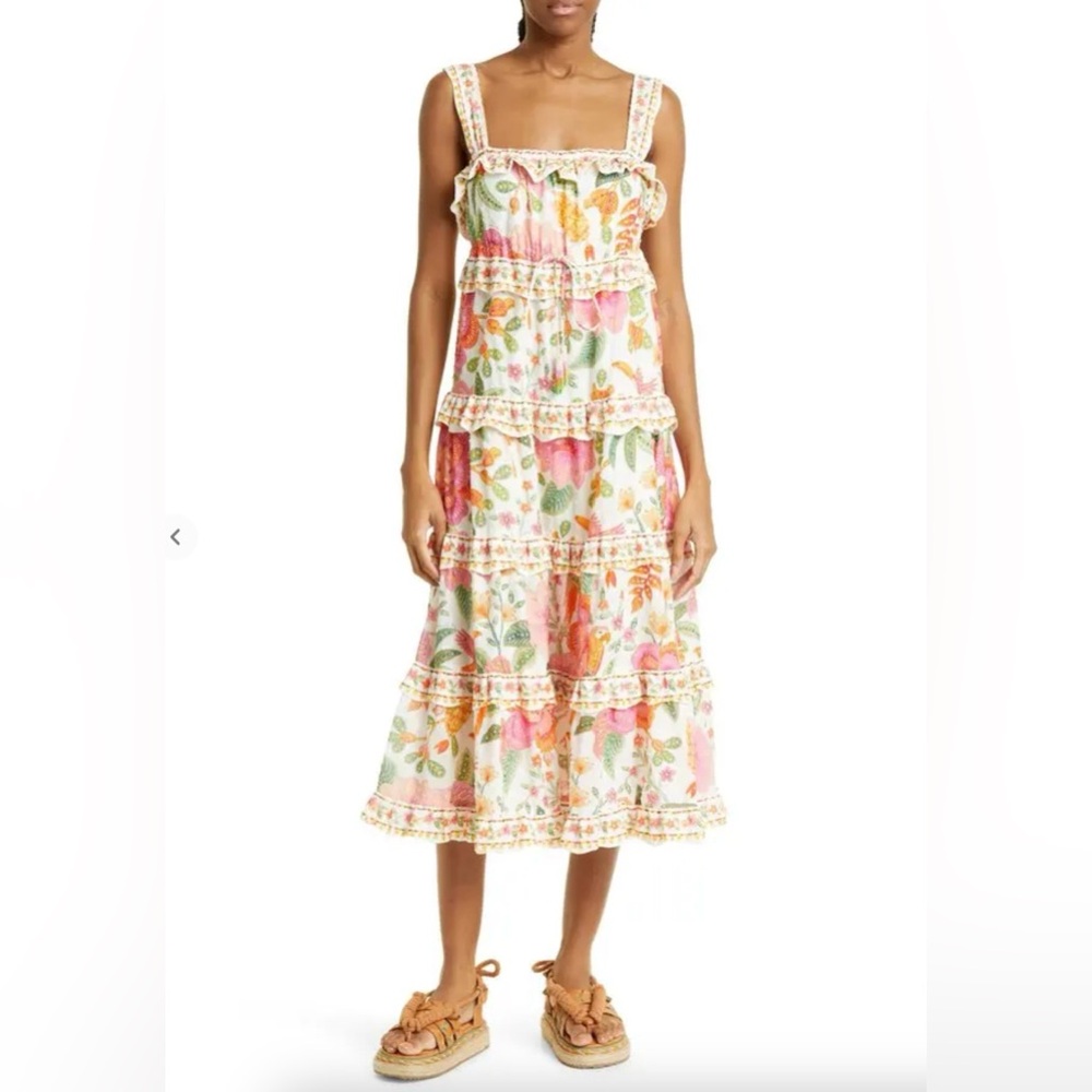 FARM Rio Macaw Bloom Ruffle Tiered Sundress